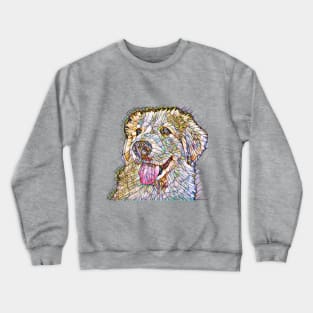 Great Pyrenees on Stained Glass T-Shirt Crewneck Sweatshirt